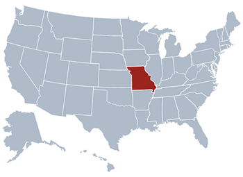 GEO location map of Missouri state