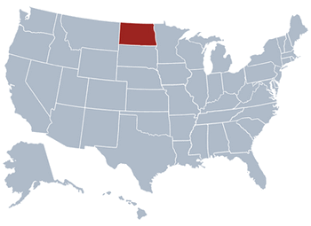 GEO location map of North Dakota state