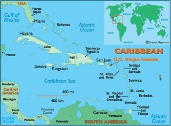 GEO location map of Virgin Islands, US state