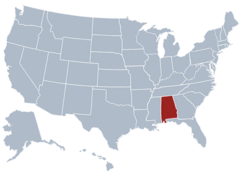 GEO location map of Alabama state