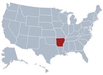 GEO location map of Arkansas state