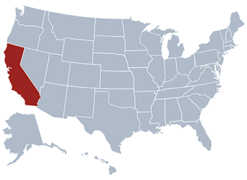 GEO location map of California state