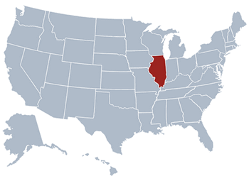 GEO location map of Illinois state