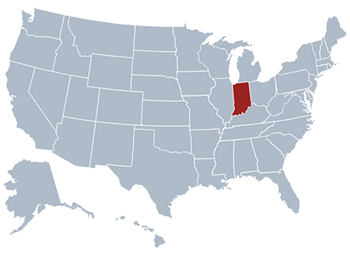 GEO location map of Indiana state