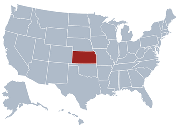 GEO location map of Kansas state