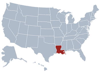 GEO location map of Louisiana state