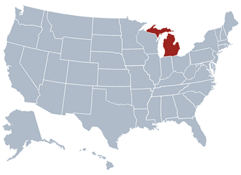 GEO location map of Michigan state