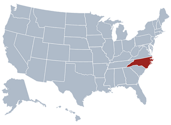 GEO location map of North Carolina state