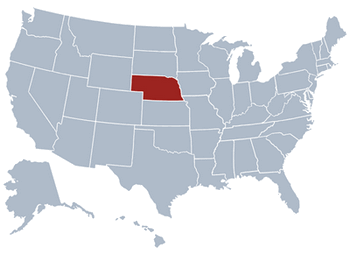 GEO location map of Nebraska state