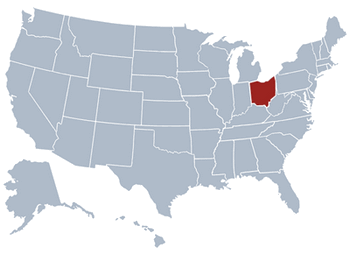 GEO location map of Ohio state