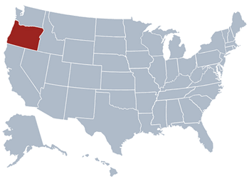 GEO location map of Oregon state