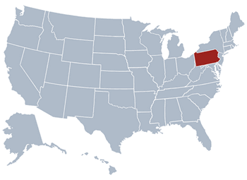 GEO location map of Pennsylvania state