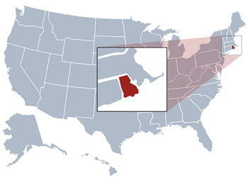 GEO location map of Rhode Island state