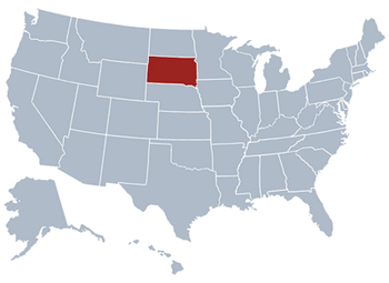 GEO location map of South Dakota state