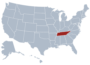 GEO location map of Tennessee state