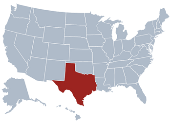 GEO location map of Texas state