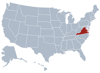 GEO location map of Virginia state