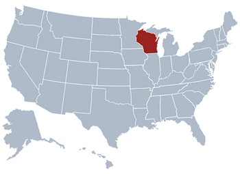 GEO location map of Wisconsin state